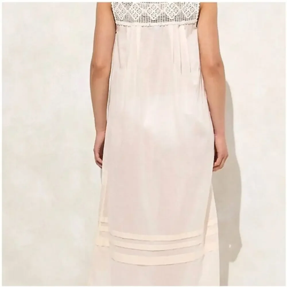 NWT J.Crew Womens XL Crochet Midi Dress European Coastal Vacation Belted Resort